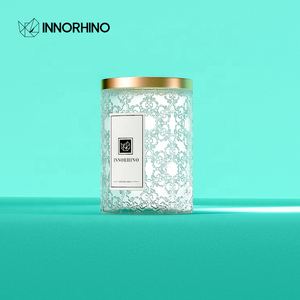 Elegante Portavelas de Plata Hecho a Mano con Relieve Personalizado, Frasco de Vidrio para el Día de San Valentín, Cosméticos y Cuidado de la Piel - Product Image 3