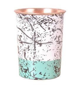 Gobelet en métal fait à la main de haute qualité nouveau Design cuivre verre émail imprimé dernier cuivre pur de haute qualité comprend un couvercle de paille - Product Image 1