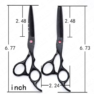 Premium 6 Inch Black Stainless Steel Hair Cutting Scissors Professional Barber Shears Custom Branding Salon <b>Tool</b> - Product Image 4