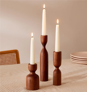 เชิงเทียนไม้เชิงเทียนทรงหกเหลี่ยมสำหรับตกแต่งร้านอาหารเชิงเทียน - Product Image 3