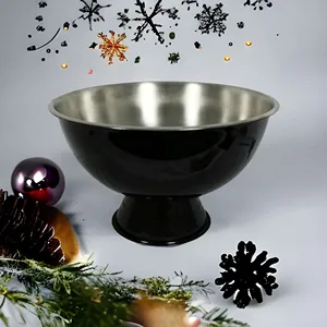 Heavy Duty Black Stainless Steel Punch Bowl Wholesale Bulk Large Party <b>Drink</b> <b>Cooler</b> for Wine, Champagne, Beer with Ice Storage - Product Image 1