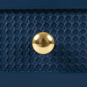 Mesa Auxiliar Moderna Ecológica de 2 Cajones con 5+ Compartimentos, Madera de Caucho, MDF, Chapa de Roble y Detalles de Ratán - Mesa de Almacenamiento para Lateral/Cama - Product Image 6