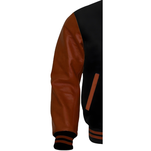 Veste varsity en laine Melton personnalisée pour homme, coupe-vent, respirante, écologique, en nylon/coton, style décontracté d'hiver - Product Image 3