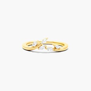 14K White Gold Marquise Leaf Lab Grown Diamond <b>Open</b> <b>Ring</b> - Product Image 6