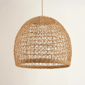 Lámpara Colgante de Techo de Ratán Natural con Diseño de Enrejado Intrincado, Hecha a Mano, Estilo Boho, Decoración de Interiores - Product Image 2