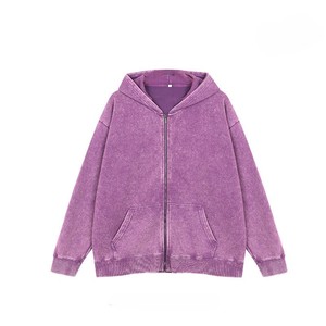 Sweat-shirt à capuche oversize pour homme en coton délavé, style streetwear vintage - Product Image 4
