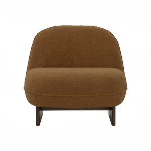 Sillón de Diseño Escandinavo Marrón Premium, Moderno y Elegante, sin Brazos, de Perfil Bajo, para Sala de Estar, Dormitorio o Apartamento de Lujo - Product Image 2