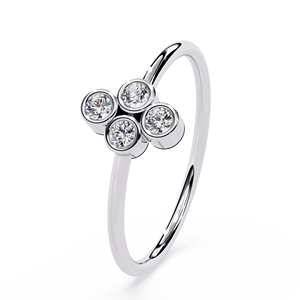 Bague en or plaqué avec diamants synthétiques de laboratoire certifiés IGI, taille brillant ronde, bijoux de fiançailles classiques de luxe pour femmes - Product Image 2
