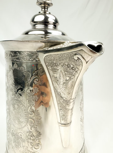 Pichet à eau vintage en métal avec couvercle, motif floral gravé, carafe à couvercle pour boissons, cafetière arabe en laiton de qualité supérieure, vente en gros - Product Image 5
