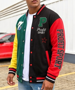 Vestes en laine/cuir de style Letterman personnalisées |   Broderie réversible |   Séchage rapide, coupe-vent, respirant, OEM, marque privée - Product Image 6