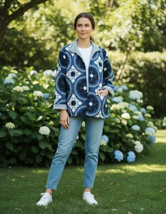 India <b>Velvet</b> Fabric Handmade Suzani Embroidery Jacket With Inside Cotton Fabric Boho Floral Cotton <b>Coat</b> Rich <b>Women</b> Winter Blazer - Product Image 1