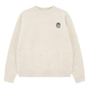 Pull en tricot beige, coton doux de qualité supérieure, confortable, élégant, coupe ajustée, pour un port décontracté toute la journée - Product Image 1