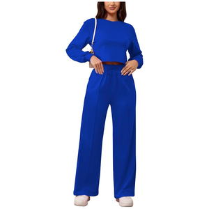 Conjunto Deportivo de 2 Piezas para Mujer, Corte Ajustado, Forro Polar, Cintura Elástica, Personalizable, 100% Algodón Transpirable, para Actividades al Aire Libre, Venta Caliente de Invierno - Product Image 3