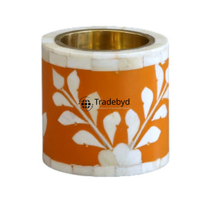 Porte-bougie décoratif de luxe en os incrusté, accent de table par Tradebyd - Product Image 4