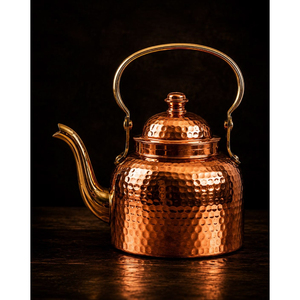 Industrial Copper <b>Kettle</b> With Handle And Lid Ayurvedic Health Benefits Home Kitchen Tabletop Tea Coffee Serving Tea Pots - Product Image 3