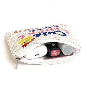 <b>Cute</b> Chicks Stick Together Clutch Pouch Handmade Natural Seed Bead Zip Coin <b>Purse</b> Trendy Multicolor Custom Size Custom Text Gift - Product Image 3