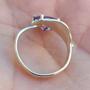 Amethyst <b>Ring</b> Handmade Sterling Silver Bezel Setting Natural Purple Oval leaf Shape Gemstone <b>Boho</b> Jewelry Women's Jewekry - Product Image 6