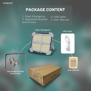 Lampe solaire Homehop pour l'extérieur, étanche, 50W LED, rechargeable par USB, lampe de secours portable pour l'extérieur, l'intérieur, le camping - Product Image 6