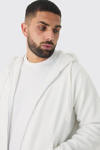 New Plus Size White Comfortable Sports Casual Custom LOGO Hoodie Breathable 400GSM French Terry 100% Cotton Hoodies Men - Product Image 3