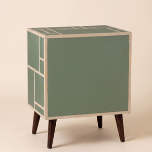 Modern Resin Inlay Nightstand <b>Bedside</b> <b>Table</b> Two Drawer Storage Cabinet for Bedroom Home Decor Furniture - Product Image 2