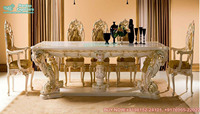 Achetez un ensemble de table et de chaises de salle à manger de style italien, en teck luxueux, ensemble de table de salle à manger 10 places, nouveau design, table de salle à manger sculptée à la main