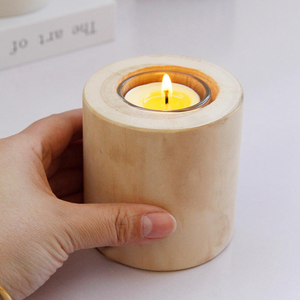 Portavelas de Madera Natural con Forma Decorativa Wanuocraft para Navidad, San Valentín, Centro de Mesa, Comedor, Repisa, Velas de Té - Product Image 2