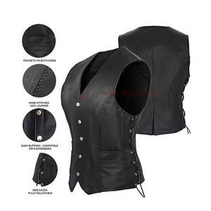 Chaleco de Cuero Genuino para Mujer, Transpirable, Estilo Vintage, Chaqueta sin Mangas de Alta Calidad, Hecho en Pakistán, Prenda Exterior Premium - Product Image 6