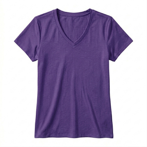 Luxury Softness Modal Cotton Women V Neck Tee Shirt Eco Conscious Plain Female Casual Daily Wear Minimalist <b>Tops</b> - Product Image 1