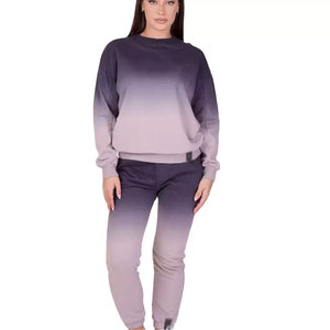 Conjunto Deportivo de 2 Piezas para Mujer, Color Azul Sólido, Ropa Deportiva de Invierno, Sudadera con Capucha y Pantalones de Felpa de Manga Larga, Tejido de Poliéster/Algodón - Product Image 6
