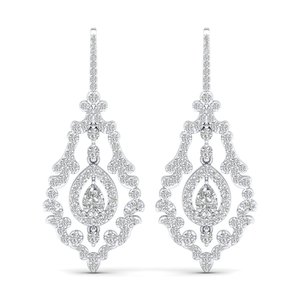 REYES Hot Sale Pear Cut 3.17 Carat Moissanite <b>Dangle</b> Drop <b>Earrings</b> For Women 14K 18K White <b>Gold</b> Party Wear Luxury Fine Jewelry - Product Image 2