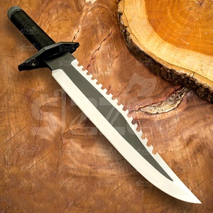 Couteau de survie Bowie de style Rambo 2 en acier D2 fait main, couteau à lame fixe pour la chasse et le camping avec étui en cuir, meilleur cadeau - Product Image 2