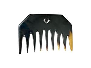 Peine de Cuerno de Vaca Natural Ecológico Moderno de Dientes Anchos Hecho a Mano para Desenredar el Cabello Rizado, Peine de Aseo para Hombres y Mujeres - Product Image 1