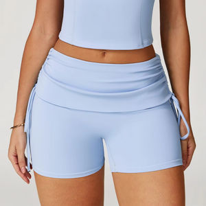 Shorts de yoga taille haute pour femme, effet froncé fessier, contrôle du ventre, push-up, pour fitness, gym et entraînement, vêtements de sport - Product Image 2