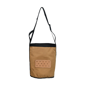 Sac d'alimentation pour chevaux en toile marron clair avec sangle réglable et patch en cuir rectangulaire – Sac d'alimentation durable – Vente en gros – Fournisseur OEM - Product Image 6