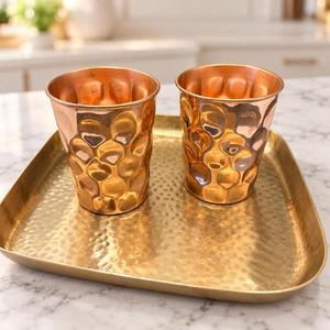 Vaso de Vidrio HASAN CRAFT con Diseño Floral, Acabado Pulido, Estilo Vintage, Apto para Lavavajillas, Ligero y Portátil - Product Image 4