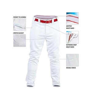<b>Baseball</b> Pants Full Length Semi Relaxed Fit Youth Sizes Solid Color Athletic Performance Uniform Bottoms Durable Comfortable - Product Image 3