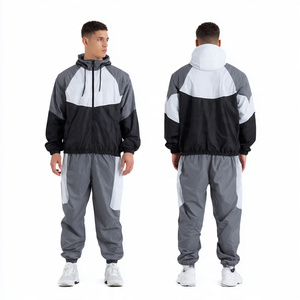 Lightweight Nylon Waterproof Hooded Printed <b>Windbreaker</b> Tracksuit Rain Jacket Track Pants Set Custom <b>Women's</b> Casual Solid - Product Image 1