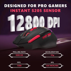 Wireless 2.4Ghz RGB Backlit <b>USB</b> Wireless Gaming <b>Mouse</b> Tri Mode Rechargeable 12800 DPI Programmable Buttons Ergonomic Design - Product Image 3