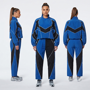 Ensemble de survêtement pour femme, coupe-vent, deux pièces, 100 % nylon, léger, séchage rapide, vêtements de sport, jogging, tenue de rue - Product Image 4