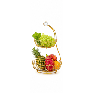 3 Tier Fruit Basket for Kitchen Countertop Modern Gold Metal Wire Fruit Bowl and Detachable <b>Vegetable</b> Storage <b>Stand</b> Organizer - Product Image 4