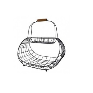 Panier en fil métallique noir tendance pour la décoration de table de cuisine et de salon, taille et forme personnalisées - Product Image 1