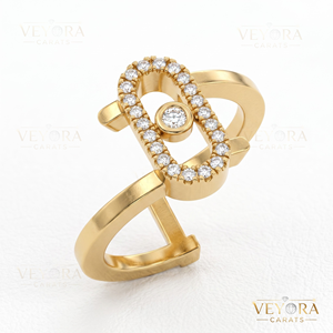 Anillo de Moissanita Ovalado con Halo, Protector de Anillo Oura de Plata de Ley 925 Sólida, Funda Decorativa Exterior para Joyería Fina de Mujer - Product Image 2