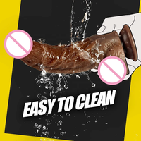 Dildo Realista para Mujeres de 7.87 Pulgadas a Bajo Precio en Color Marrón y Negro, Pene Grande Realista con Juguetes Sexuales para Mujeres Adultas