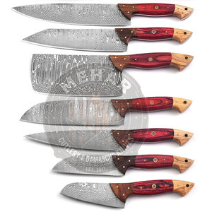 Online Sale Best Price Damascus Kitchen <b>Knife</b> <b>Set</b> Made In Pakistan Damascus Kitchen <b>Knife</b> <b>Set</b> - Product Image 5