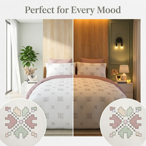 Juego de Sábanas Super King Size de 120x120 Pulgadas, 100% Algodón Puro, con 2 Fundas de Almohada |   Ropa de cama transpirable y con cremallera para almacenamiento. - Product Image 6