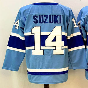 High Quality 100% polyester Men's Stitched HockeyJerseys 100% Polyester Quick Dry V-neck Automated cutting mechanism - Product Image 3