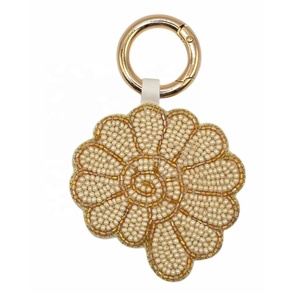 Glass Beaded Flower Keychain Bag Charm Hold to Keys or Bag Charm Key Chains for Bag Purse <b>Backpacks</b> for Girls Gifted Accessory - Product Image 1