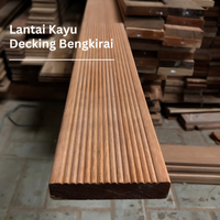 Plancher en bois massif Bengkirai, forme carrée, imperméable, antidérapant, facile à installer, pour usage extérieur et jardin