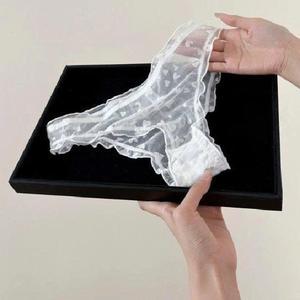 Ensemble de soutien-gorge et string en dentelle brodée respirante pour femmes, sexy - Product Image 3