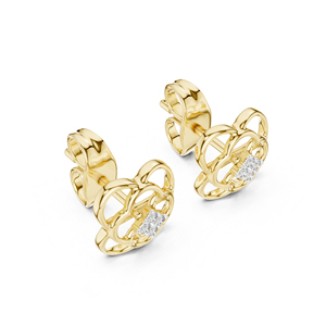 Boucles d'oreilles clous en or blanc 14 carats avec diamants de laboratoire ronds pour femmes |   Cadeau d'anniversaire |   Nouveau diamant cultivé - Product Image 4